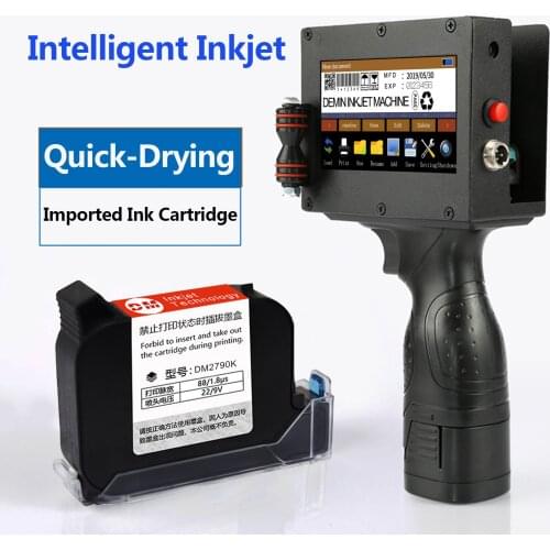 Handheld Printer Portable Inkjet Printer Inkjet Code Printer 4.3 Inch LED Touchscreen Quick-Drying Ink Cartridge