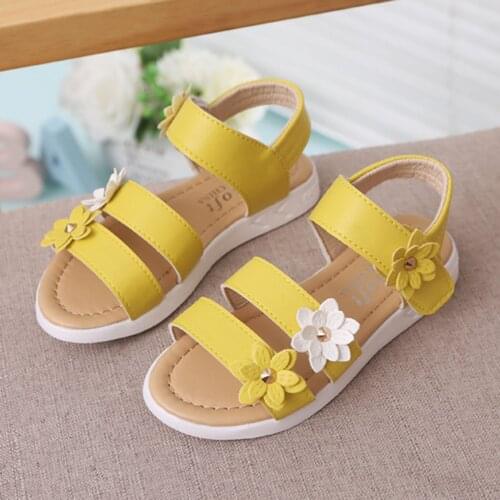 Toddler Kids Baby Girls Sandals Summer Children 2021 Fashion Flower Rubber Sandals Non-slip Shoes Cross Sandals Casual