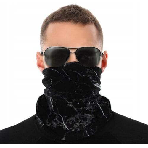 PixDezines Black Marble Scarf Half Face Mask Unisex Halloween Neck Warmer Neck Bandanas Polyester Headband Biking Camping