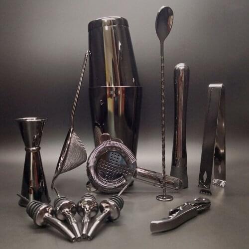 Cocktailshaker 750ml Shiny Stainless Steel Boston Cocktail Shaker 13PCS Set Bartender Kit Bar Set Bar Accessory