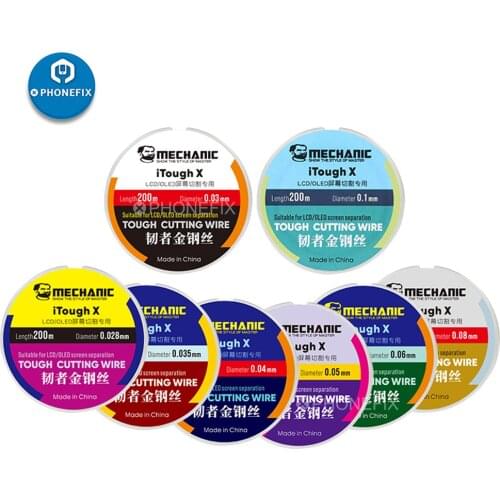 Mechanic ITough Superfine Cutting Line Nano-materials Hardness Carbon Steel Wire 0.028mm for Cell Phone LCD Screen Separator