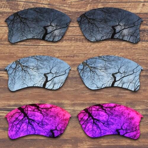 ToughAsNails 3 Pairs Black.Silver.Midnight Sun Polarized Replacement Lenses for Oakley Flak Jacket XLJ Sunglasses