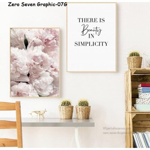 Waterproof Canvas Painting Pink Peony Picture Print Poster Living Room Wall Art Home Decoration