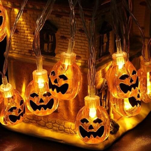 1.5m 10Led Halloween Pumpkin Ghost Skeletons Bat Spider Led Light String Festival Bar Home Party Decor Halloween Ornament