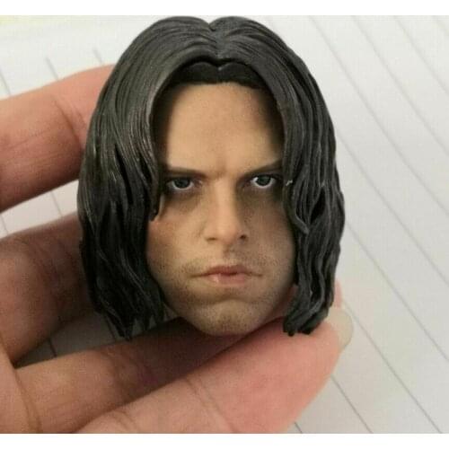 1/6 Winter Warrior James Head Sculpt PVC Male Head Carving Fit 12'' Action Figure Body