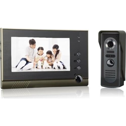 1 set) Home use 1 to 1 Video door phone smart home system Video intercom waterproof camera 7 inch color monitor free shipping