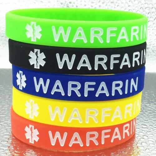 1pcs Silicone Bracelet&Bangles Warfarin awareness medical alert silicone Wristband Fashion Jewelry Bracelet