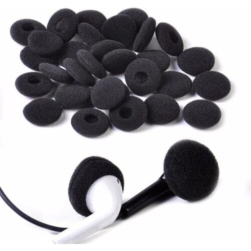 120pcs Sponge Covers Tips Black Soft Foam Earbud Headphone Ear pads Replacement For Earphone MP3 MP4 Moblie Phone