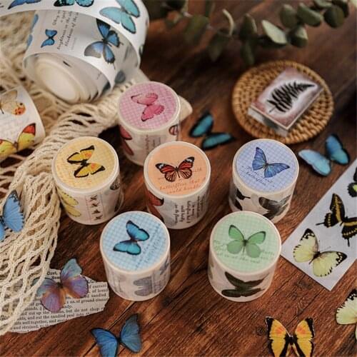 45mm*5m Butterfly NEW Bullet Journal Washi Tape Adhesive Tape Decorative DIY Scrapbooking Sticker Masking Tapes Stickers