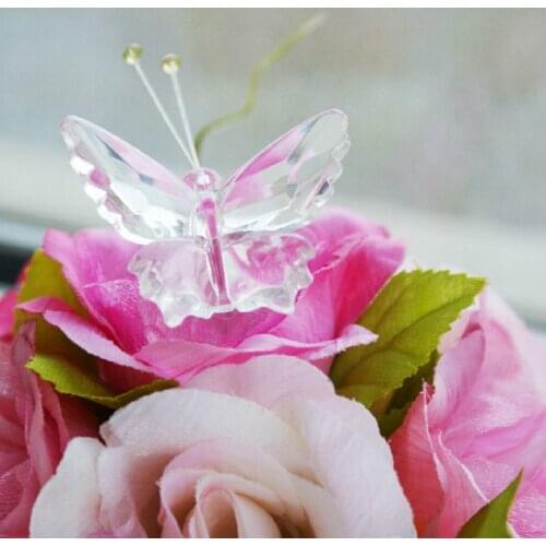 10PCS Crystal Butterfly Figurines Wedding Party Return Gift Baby Shower Favors