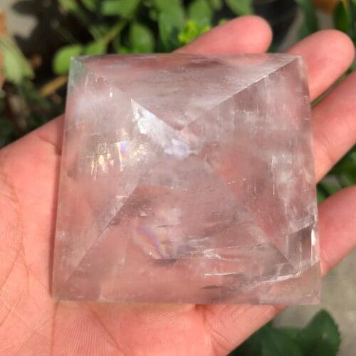 6mm Natural Iceland SPAR crystal pyramid treatment
