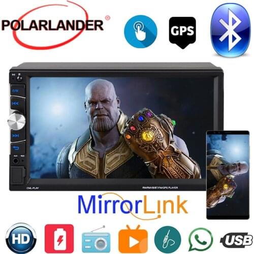 With GPS Carplay For Apple Android HD Touch Screen MP5/WMA/ APE/ FLAC/ WAV 7 inch Car Radio Autoradio Bluetooth 2 Din Mirrorlink