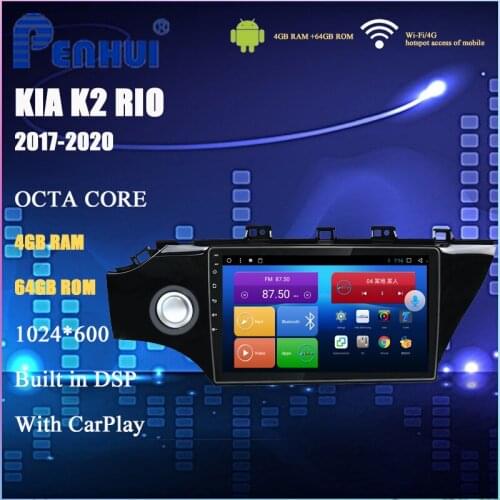 Android Car DVD For Kia K2 Rio (2017-2020) Car Radio Multimedia Video Player Navigation GPS Android 10.0 Double Din