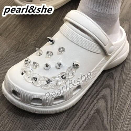 Free Shipping Hot Sale Croc Shoes with Charms Metal Clog Shoe and Decorations Rhinestone Cat Love Bear Bracelet Accessories
