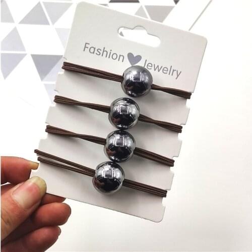 1 Piece Lovely Gray Ball Elastic Hair Bands Knot 2021 Scrunchie Women Headbands Fashion Korean Hair Accessories For Girls