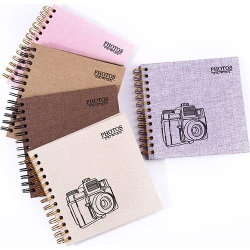 6 Inch High Grade Photo Album Linen Face Black Cardboard DIY Manual Photo Album Childrens Growth Record Album