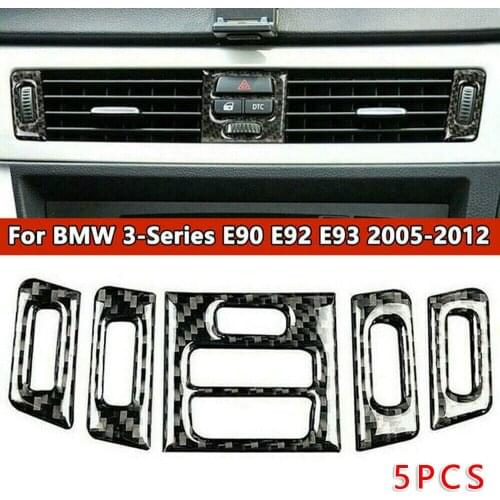 For BMW 3 Series E90 E92 E93 2005-2012 Carbon Fiber Air Vent Outlet Cover Trim Replacement Parts Interior Accessory Decorative