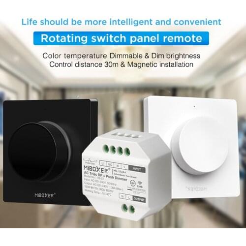 Miboxer K1 K1B TRI-C1 Rotating Switch Panel Remote AC Triac RF Push Wifi Dimmer Switch Brightness Color Temperature for LED Buld