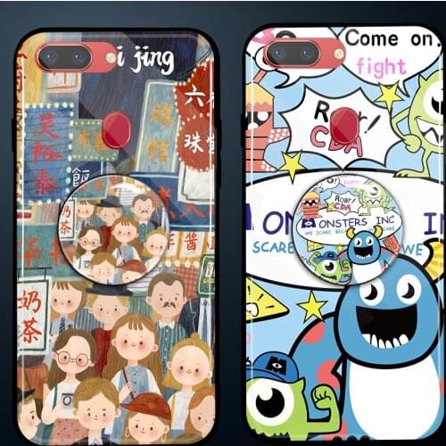 Cute Cartoon Phone Case For OPPO A9 2020 A8 A91 F11 F15 Airbag Stand Soft Coque Back Cover For OPPO R15 R17 Pro K1 R15X