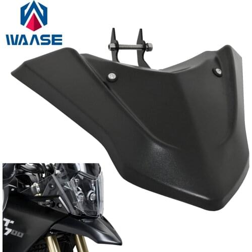 Waase Black Motorcycle Front Fender Beak Nose Cone Extension Cover Extender Cowl ABS For YAMAHA Tenere 700 T7 XT700Z XTZ700 DM08