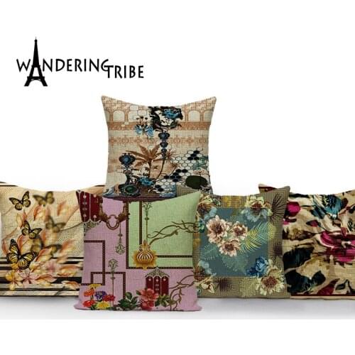 Plant Style Pillow Cases Decorative Pillows Decorative For Living Room Cover Cushion Flowers Pattern Sofa Cushions Cushion Cover