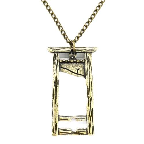 Nostalgia 10Pcs Dainty Guillotine Charm Male Necklace Womens French Guillotine Pendants Jewelry Making Wholesale