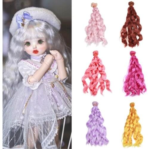 New 20cm Imitation milk Mohair Curly Hair Weft Soft Hair Wigs for BJD SD Puliip Kurhn Blyth All Doll Toy Doll Accessories