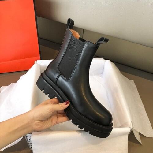 New Boots Women Ankle Boots Chunky Winter Shoes Platform Ankle Boots Slip on Chunky Heel Boot Brand Designer Thigh High Boots