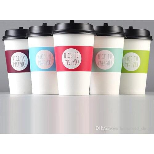 Disposable Cup sleeve for disposable cups White cardboard paper coffee tea juice Cup sleeve Adjustable size Customized