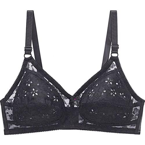 Plus Size Lace Bras Women Comfortable Wireles Thin Sexy Bra Female Bralette Brassiere Lady Perspective Underwere B C Cup