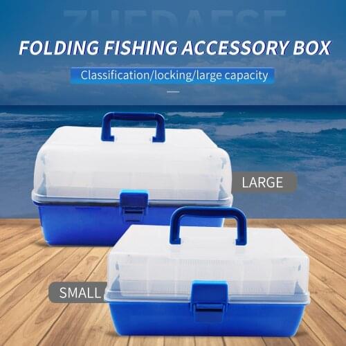 LUSHAZER Transparent Fishing Lure Storage Portable Multifunctional Accessory Case Bait Holder 3 Layers Big Fishing Tackle Box