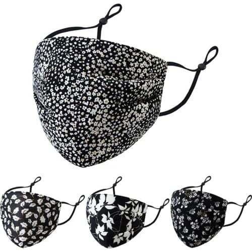Adult Floral Print Adjustable Safet Protect Washable Cotton Costume Women men mascarilla Monder Scarf Halloween Cosplay Mask U3