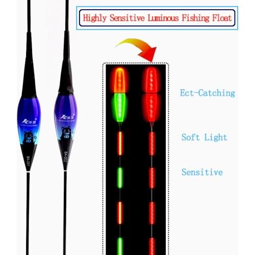 RQNQ 2021 1PCS New Fish Bite Automatic Reminder Color Change Smart LED Fishing Ultra Thick Tail Electronic Luminous Buoy