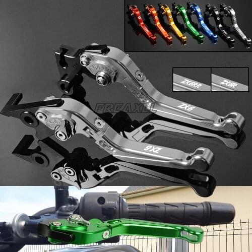 Motorbike Motorcycle Brake Clutch Levers Foldable Extendable For Kawasaki ZX-6 ZX-6R ZX-6RR ZX 6 6R 6RR ZX6 ZX6R ZX6RR