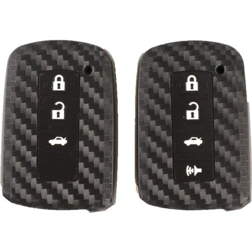Kutery 10PCS For Toyota Camry Crown Corolla Prado RAV4 3/4 Button Protecor Carbon Silicone Remote Car Key Case Cover Replacement
