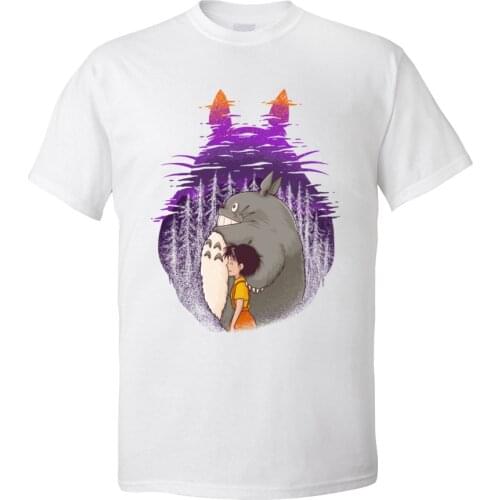 Totoro Tops Men T Shirts Short Sleeve for Students 100% Cotton April FOOL DAY Crewneck Top T-shirts Anime Tops & Tees Latest