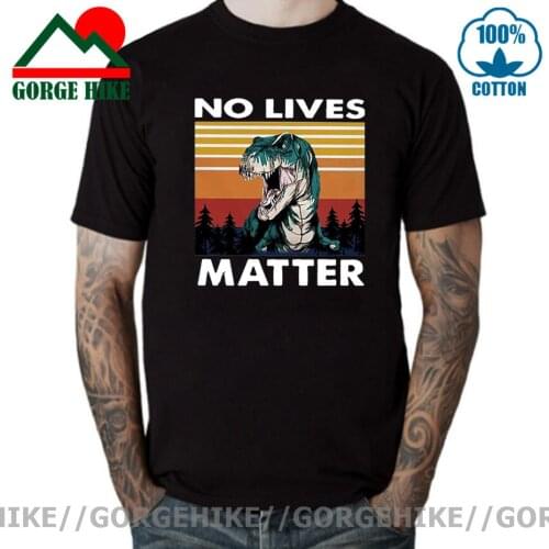 GorgeHike Vintage Dinosaurs No Lives Matter T shirt men Retro Jurassic World T-shirt Horror Dino Park tshirt Trend Fashion Tops