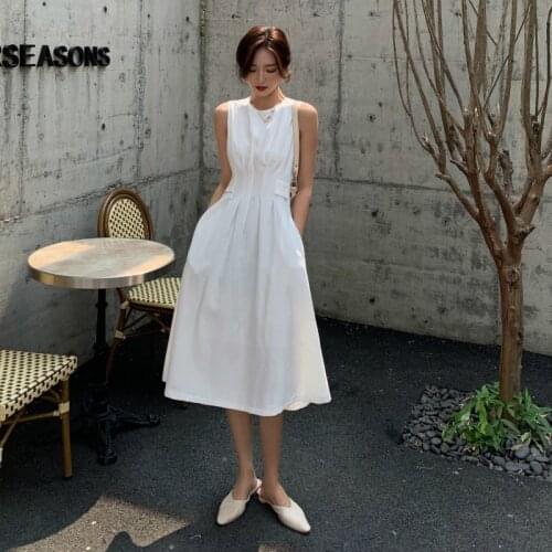 Plus Size Corset A Line Black White Summer Dress 2020 Sleeveless Fashion Dress for Women Clothing 2020 Sheer Sundresses Women