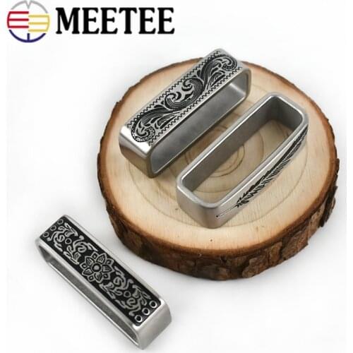 1/2pcs 40mm Belt Loop Brushed Metal Solid Stainless Steel Strap Loops DIY Leather Craft Jeans Accessories For 3.7-3.9cm F1-55