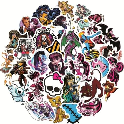 10/50Pcs Creative MosterHigh Graffiti Waterproof Kids Stickers Skateboard Suitcase Guitar DIY Sticker Children Classic Toys