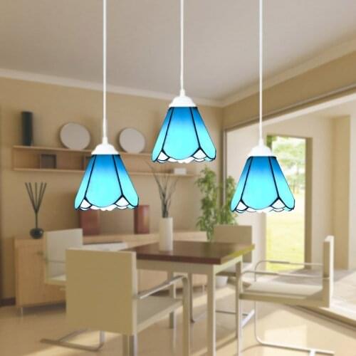 15cm European style Mediterranean Stained Glass pendant light for living room restaurant hanging lamp