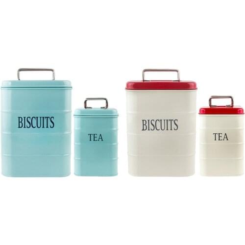 2pcs Storage Box, Vintage Design Metal Candy Trinket Tin Storage Box for Candy Coffee Tea Biscuits