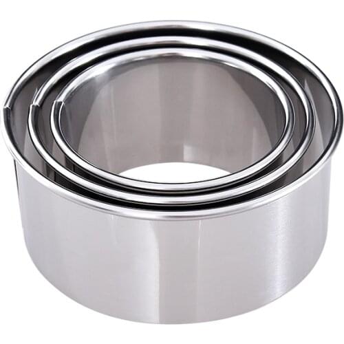 3PCS Stainless Steel Round Dumpling Molds Egg Tarts Dumpling Wrapper Mold Biscuit Cutting Kitchen Tools