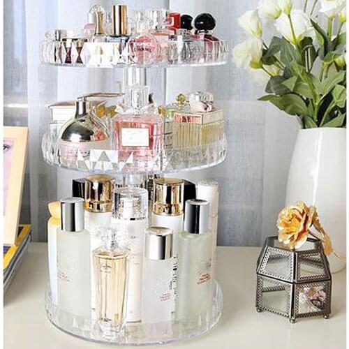 3 layers Clear Acrylic Makeup Storage Case Nail Polish Rack Lipstick Cosmetic Storage box Holder Makeup Brush Makeup Organizer