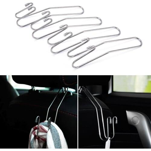 4PCS Multi-functional Metal Auto Car Seat Headrest Hanger Bag Hook Holder for Bag Purse Cloth Grocery Storage Auto Fastener Clip
