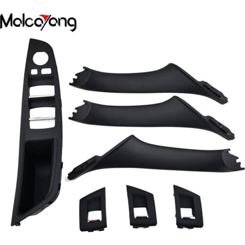 7PCS LHD Left Hand Driving For BMW 5 series F10 F11 F18 Car Interior Inner Door Handle Panel Pull Trim Cover Storage B