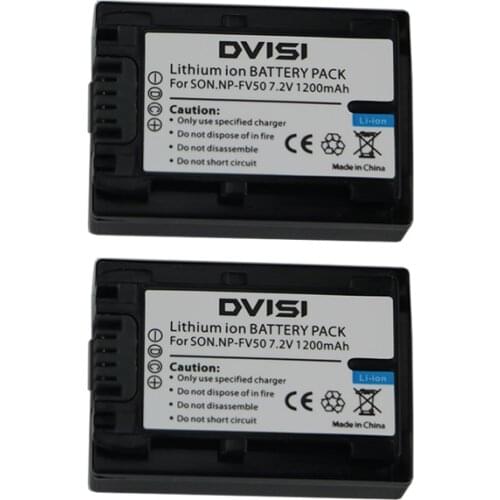 2Pcs/lot NP-FV50 NP FV 50 NPFV50 Rechargeable Battery for Sony NP-FV30 NP-FV40 HDR-CX150E HDR-CX170 HDR-CX300 FV70 FV100 FH50