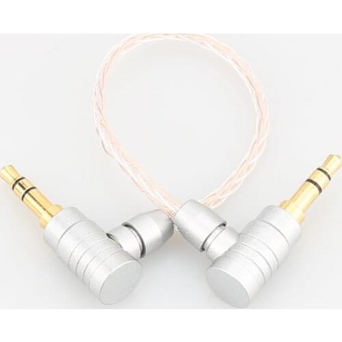 Audiocrast 10cm 3.5mm Male to 3.5mm Male 8cores Silver Plated 3.5 mm Stereo Audio Hifi Audio cable car AUX wire cable
