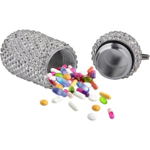 Car Storage Box Bottle Bling Organizer Pill Box Automobile Accessories For Car Interior Hanging Key Ring Automobile Accessories