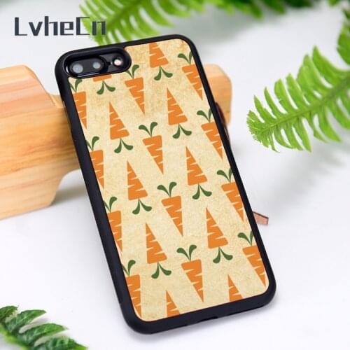 LvheCn Silicone Rubber Phone Case Cover for iPhone 6 6S 7 8 Plus X XS XR 11 12 Mini Pro Max Carrots